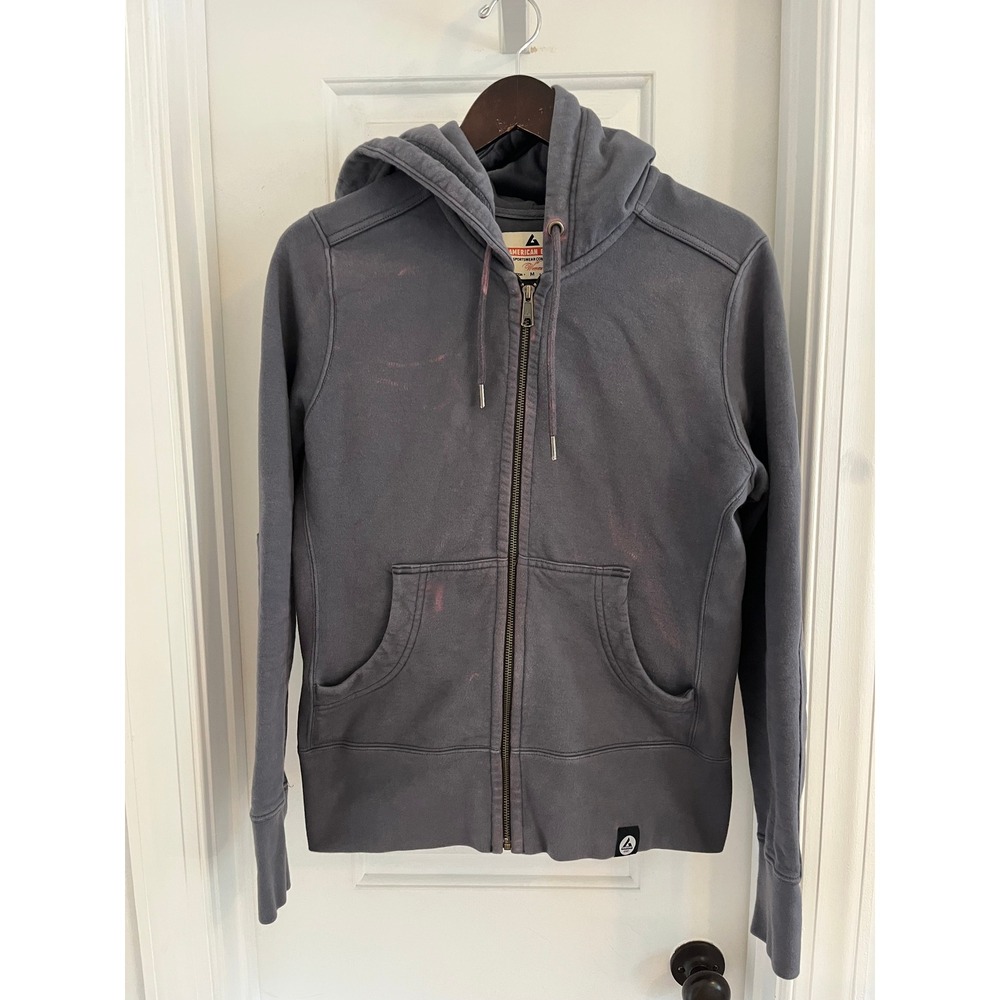 Women's American Giant Classic Full Zip Hoodie Gray Sweatshirt
